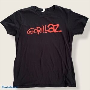Gorillaz black w/red letters band concert T-shirt
